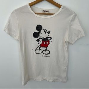 Vintage Disney White and Red Mickey Mouse Tee